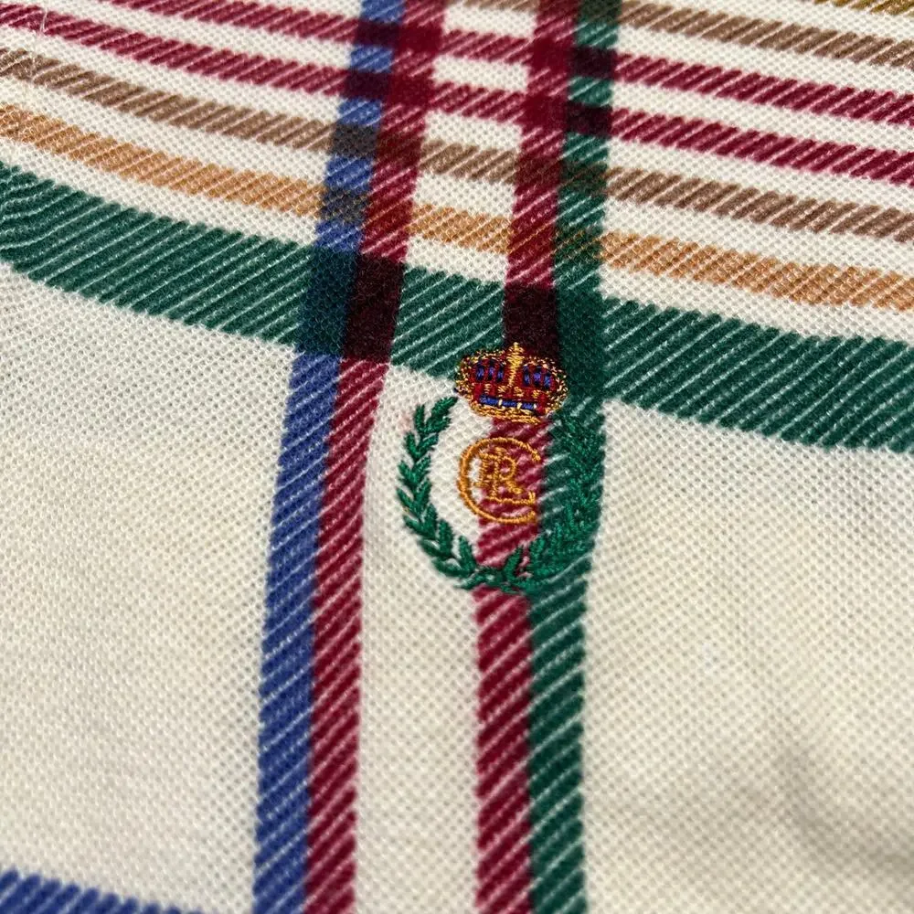 Vintage Chaps Ralph Lauren Polo‎ Shirt Men's M Plaid Tartan Preppy Crest Logo
